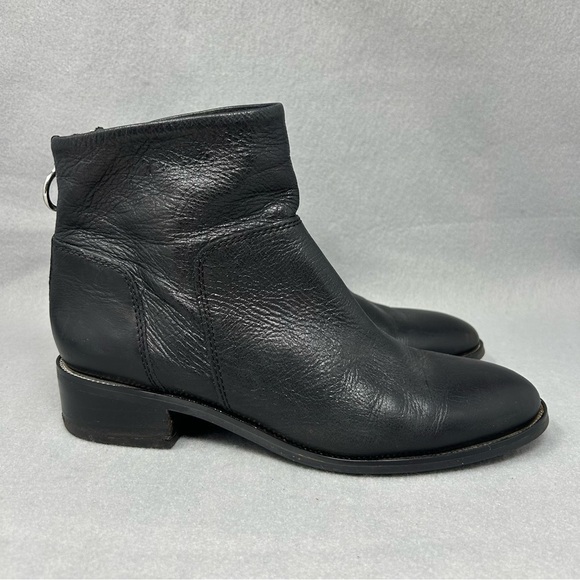 Franco Sarto Women's Size 9 Brady Leather Ankle Bootie Boot Side Zip Black. - Picture 3 of 13